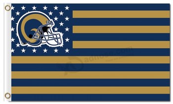 Personalizado alto-End nfl los angeles rams 3'x5 'banderas de poliéster casco estrella rayas