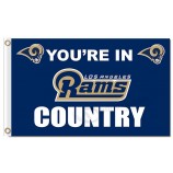 Custom high-end NFL Los Angeles Rams 3'x5' polyester flags in Rams country with high quality