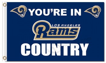Custom high-end NFL Los Angeles Rams 3'x5' polyester flags in Rams country with high quality