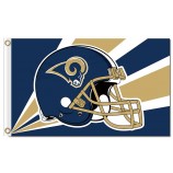 주문품 싸구려 nfl 로스 앤젤레스는 3'x5 '폴리 에스테르 깃발로 방사선을냅니다