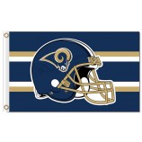Custom cheap NFL Los Angeles Rams 3'x5' polyester flags helmet with high quality