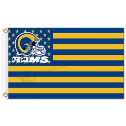 Custom cheap NFL Los Angeles Rams 3'x5' polyester flags helmet star stripes with high quality