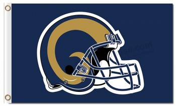 Custom size for NFL Los Angeles Rams 3'x5' polyester flags helmet with high quality