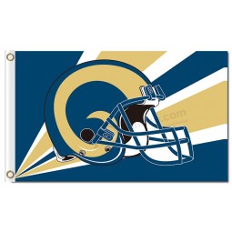 Benutzerdefinierte größe für nfl los angeles rams 3 'x 5' polyester fahnen