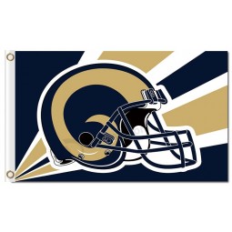 Benutzerdefinierte Größe für nfl Los Angeles rammt 3'x5 'Polyester Fahnen radioaktive Strahlen