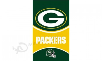 Custom size for NFL Green Bay Packers 3'x5' polyester flags vertial logo banners with your logo