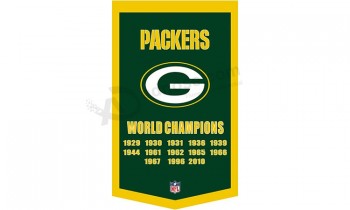 Custom size for NFL Green Bay Packers 3'x5' polyester flags pennant with high quality