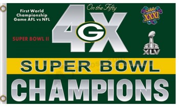 Benutzerdefinierte Größe für NFL Green Bay Packer 3'x5 'Polyester Fahnen 4x Champions