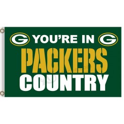 Benutzerdefinierte Größe für NFL Green Bay Packer 3'x5 'Polyester Flags Packer Land