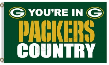 Custom size for NFL Green Bay Packers 3'x5' polyester flags packers country with your logo