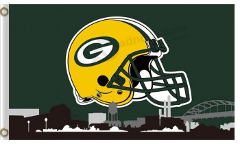 Custom size for NFL Green Bay Packers 3'x5' polyester flags city skyline with your logo
