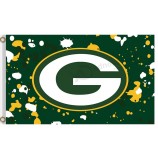 Aangepast formaat voor nfl green bay Verpakkers. 3'x5 'polyester vlaggen verfvlekken