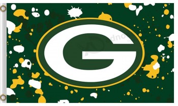 Custom size for NFL Green Bay Packers 3'x5' polyester flags paint spots