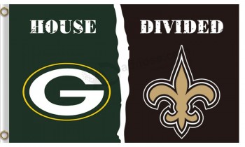 Custom size for NFL Green Bay Packers 3'x5' polyester flags house divided with Siants