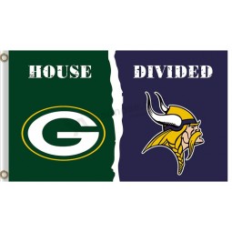 NFL Green Bay Packers 3'x5' polyester flags house divided Vikings for custom sale