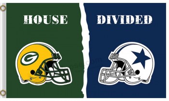 NFL Green Bay Packers 3'x5' polyester flags helmet divided with cowboys for custom sale