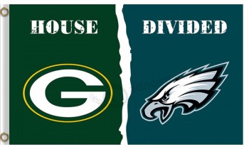 NFL Green Bay Packers 3'x5' polyester flags divided with Philadelphia for custom sale