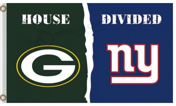 Wholesale custom cheap NFL Green Bay Packers 3'x5' polyester flags divided with Giants
