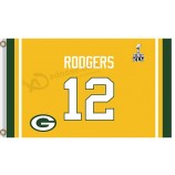 All'ingrosso personalizzato a buon mercato nfl green pack Imballatori 3'x5 'poliestere bandiere 12