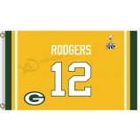 Großhandel benutzerdefinierte billige nfl grüne Bucht Packer 3'x5 'Polyester Fahnen 12