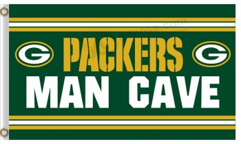 批发定制便宜的nfl绿湾包装工3'x5'聚酯标志男子洞穴