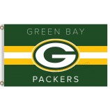 Großhandel benutzerdefinierte billige nfl grüne Bucht Packer 3'x5 'Polyester Flaggen Logo Streifen und Team Name