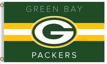 Großhandel benutzerdefinierte billige nfl grüne Bucht Packer 3'x5 'Polyester Flaggen Logo Streifen und Team Name