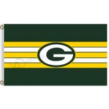 Großhandel benutzerdefinierte billige nfl grüne Bucht Packer 3'x5 'Polyester Flaggen Logo mit Streifen