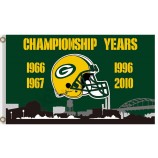 En gros personnalisé pas cher nfl vert baie Emballeurs 3'x5 'polyester drapeaux de la ville