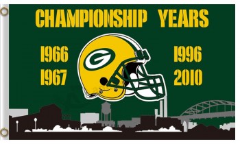 Wholesale custom cheap NFL Green Bay Packers 3'x5' polyester flags city skyline