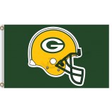 изготовленный под заказ высокий-End nfl green bay упаковщики 3'x5 'полиэстерные шлемы с флагом