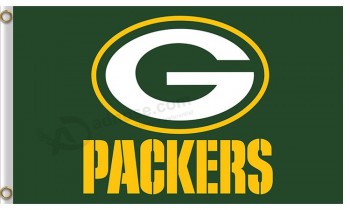 Aangepaste hoogte-Einde nfl green bay Verpakkers. 3'x5 'polyester vlaggen groen