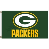 Haut personnalisé-Fin nfl Emballeurs baies vertes 3 'x 5' drapeaux en polyester vert