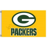 изготовленный под заказ высокий-End nfl green bay упаковщики 3'x5 'полиэфирные флаги желтые