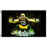 Custom high-end NFL Green Bay Packers 3'x5' polyester flags Clay Matthews