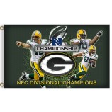 Benutzerdefinierte hoch-Ende nfl grüne Buchtpacker 3'x5 'Polyesterflaggenmeisterschaft