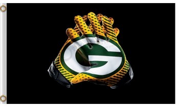 Custom high-end NFL Green Bay Packers 3'x5' polyester flags gloves