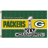Benutzerdefinierte hoch-Ende nfl grüne Buchtpacker 3'x5 'Polyesterflaggen xlv Meister
