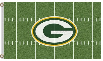 Custom high-end NFL Green Bay Packers 3'x5' polyester flags green background