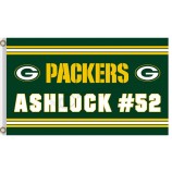 изготовленный под заказ высокий-End nfl green bay упаковщики 3'x5 'полиэфирные флажки с надписью #52