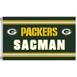 定制高-结束nfl green bay 包装工 3'x5'聚酯标志sacman