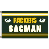 Benutzerdefinierte hoch-Ende nfl grüne Buchtpacker 3'x5 'Polyesterflaggen sacman