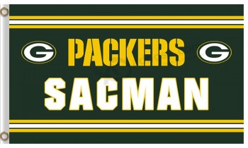 Custom high-end NFL Green Bay Packers 3'x5' polyester flags Sacman