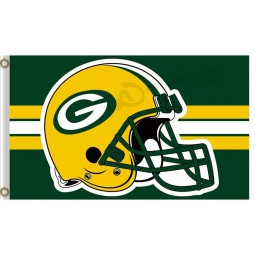 定制高-结束nfl green bay 包装工 3'x5'涤纶旗帜头盔