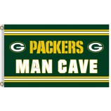 Benutzerdefinierte hoch-Ende nfl grüne Buchtpacker 3'x5 'Polyesterflaggen-Mannhöhle