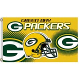 定制高-结束nfl green bay 包装工 3'x5'聚酯标志头盔和徽标
