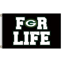 Benutzerdefinierte hoch-Ende nfl grüne Buchtpacker 3'x5 'Polyesterflaggen für das Leben