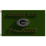 Aangepaste hoogte-Einde nfl groene baai Verpakkers. 3'x5 'polyester vlaggen 3d