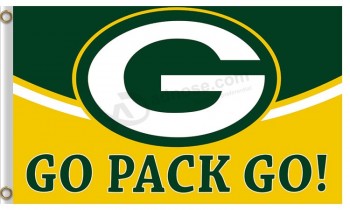 Custom high-end NFL Green Bay Packers 3'x5' polyester flags go pack go
