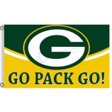 Haut personnalisé-Fin Paquet de laurier vert nfl drapeaux en polyester 3 'x 5' go pack go